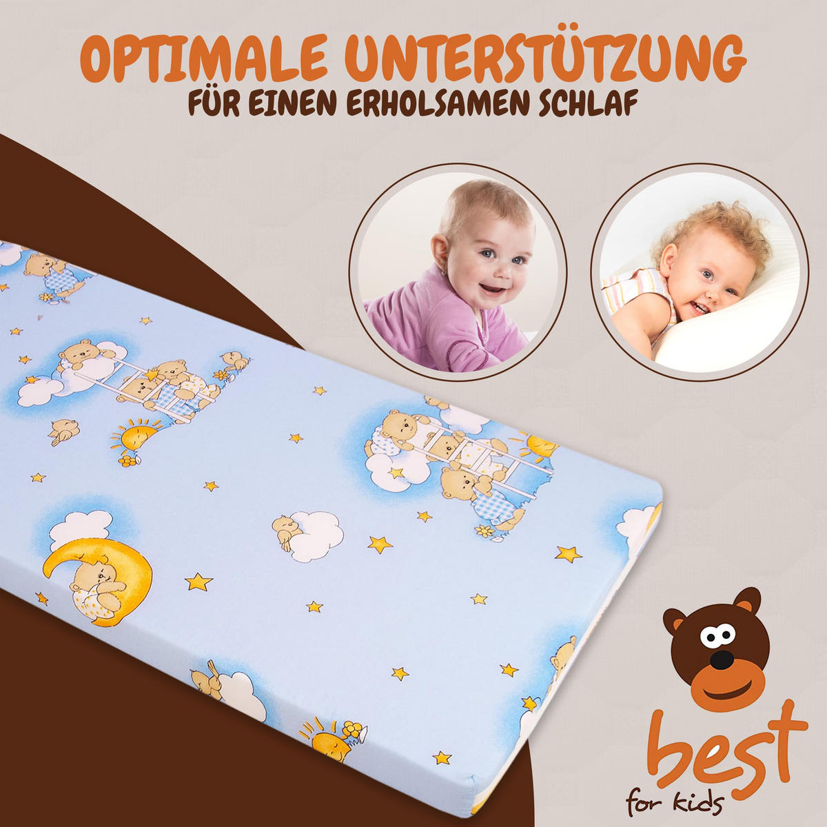 KINDERMATRATZE 60 x 120 cm klappbar, Schaumstoff, Mikrofaserbezug Blau - Blau, Textil - Best for Kids