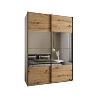 SCHWEBETÜRENSCHRANK 245,5/180/64 2-türig - Schwarz/Eiche Artisan, Holz/Metall (180/245/64cm) - Abiks Möbel