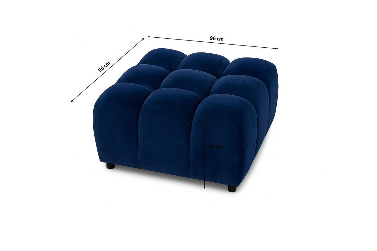 HOCKER, Modulhocker Bolla, stoff Bluvel, Tintenblau - Blau, Holz (96/42/96cm) - Kaiser Möbel