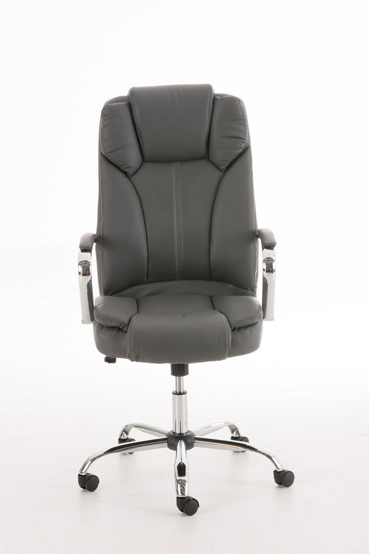 BÜROSTUHL JUBEL 115x62x70 Grau Kunstleder Metall - Grau, Leder/Metall (62/115/70cm) - DELUKE