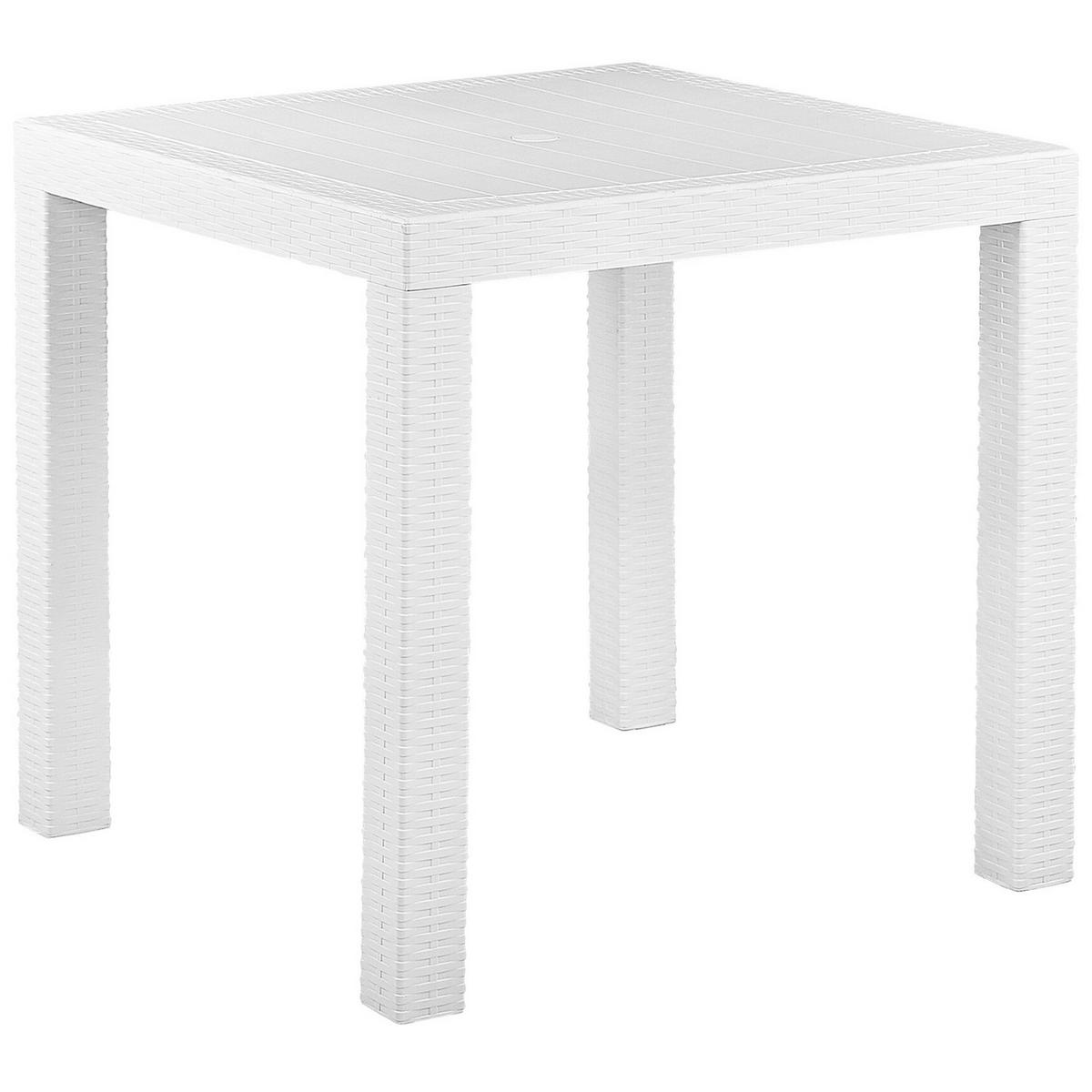 GARTENMÖBEL SET 4-Sitzer Rattanoptik weiß Fossano - Weiß, Kunststoff - Beliani