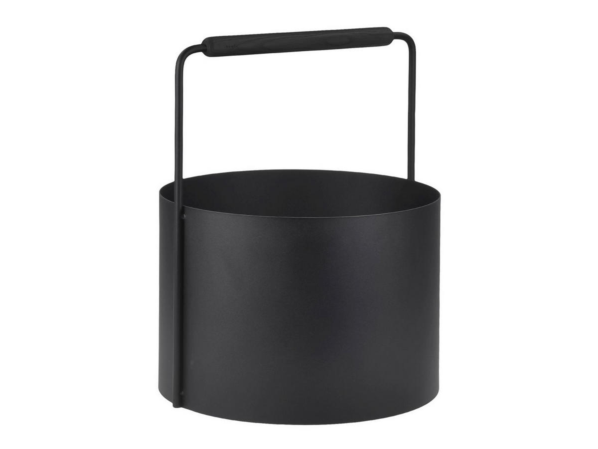 KAMINHOLZKORB Ashi "M" schwarz 35/45cm - Schwarz, Metall (35/45/35cm) - Blomus