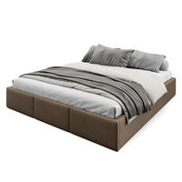 POLSTERBETT für Schlafzimmer Bett mit Stauraum Braun 180x200cm - Braun, Holzwerkstoff/Textil (180/200cm) - Muralo