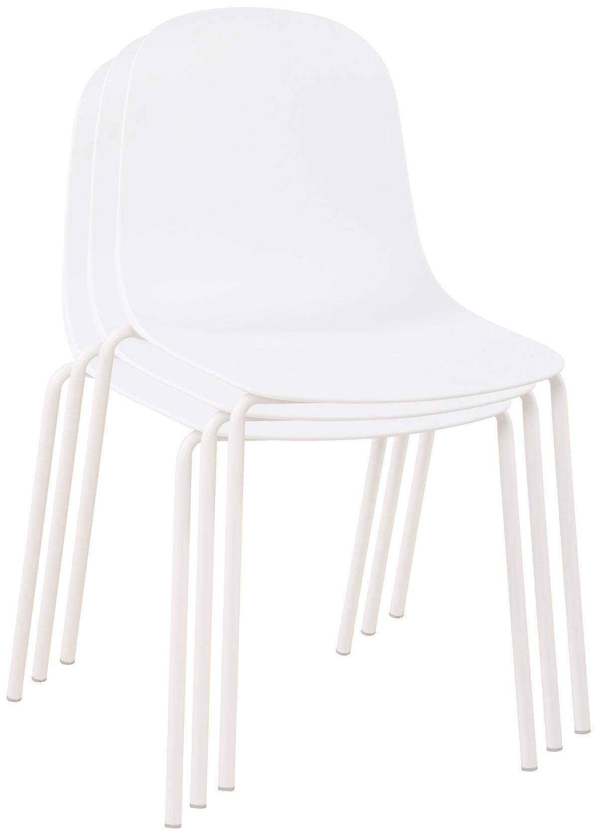 STAPELSTUHL Kunststoff weiß - Weiß, Kunststoff/Metall (51/85/53cm) - CLP
