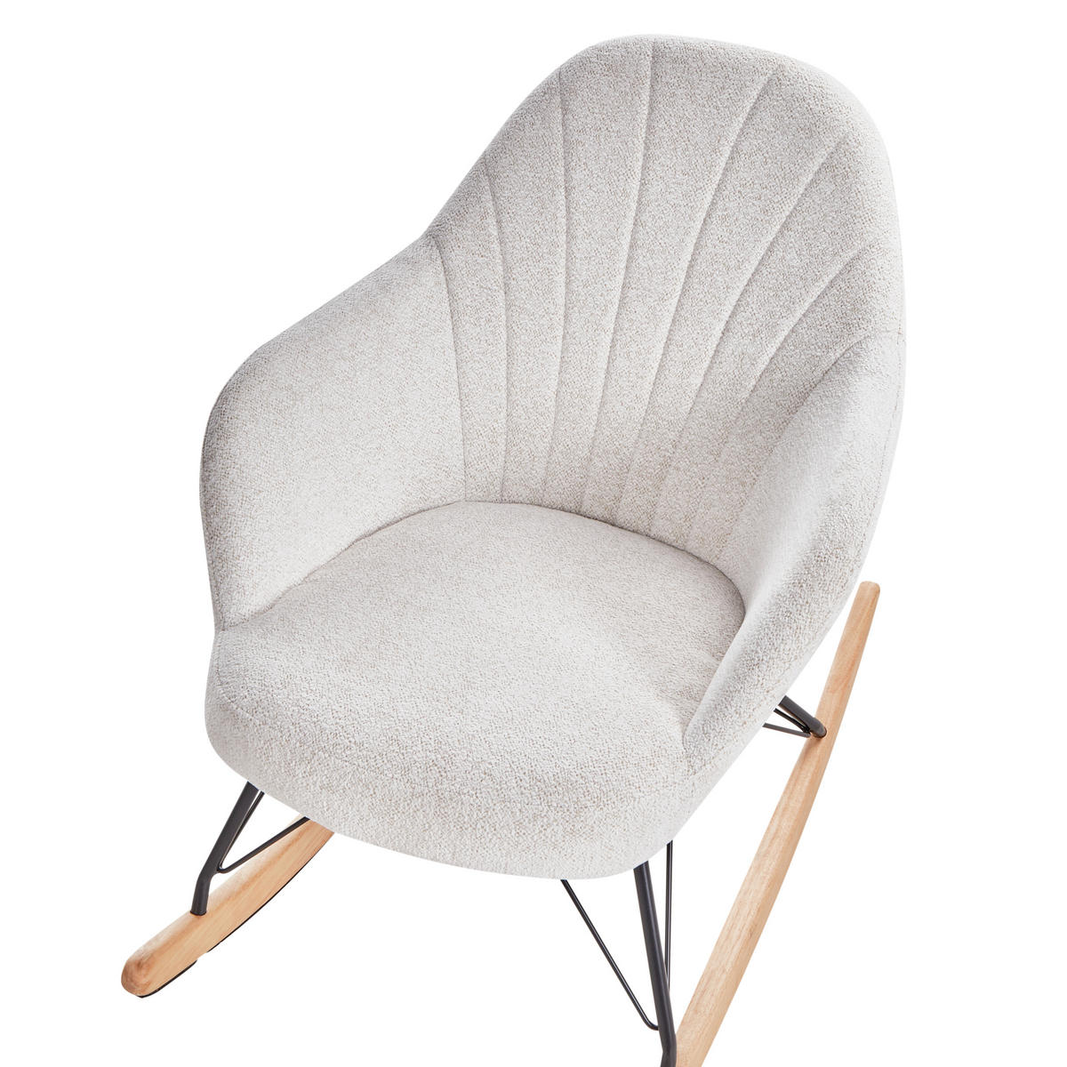 SCHAUKELSTUHL Cremeweiß Skale - Schwarz/Weiß, Textil (70/85/94cm) - Beliani