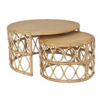 2ER-SET Couchtisch - Rattan - Naturfarben - RONITA - Naturfarben, Holzwerkstoff (80/80/45cm) - Vente-Unique