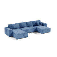 WOHNLANDSCHAFT mit Schlaffunktion Blau - Blau, Textil (398/70/185cm) - Furnisell