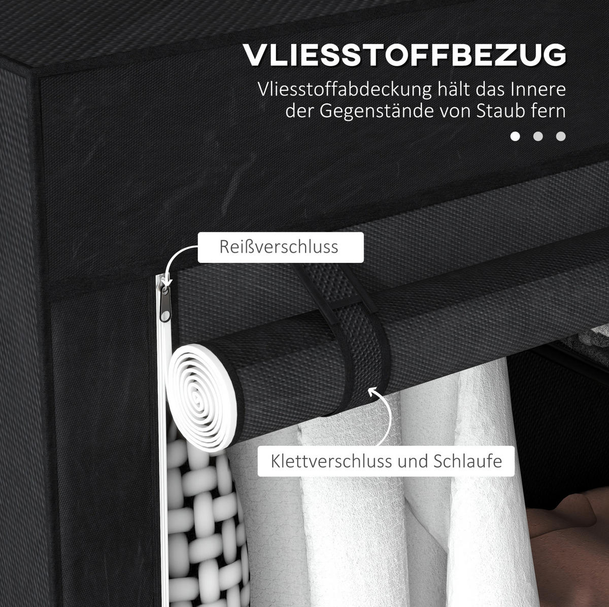 KLEIDERSCHRANK 103/162,5/43 cm Schwarz aus Stahl mit 6 Fächern - Schwarz, Metall (43/162.5/103cm) - OKMYHOME