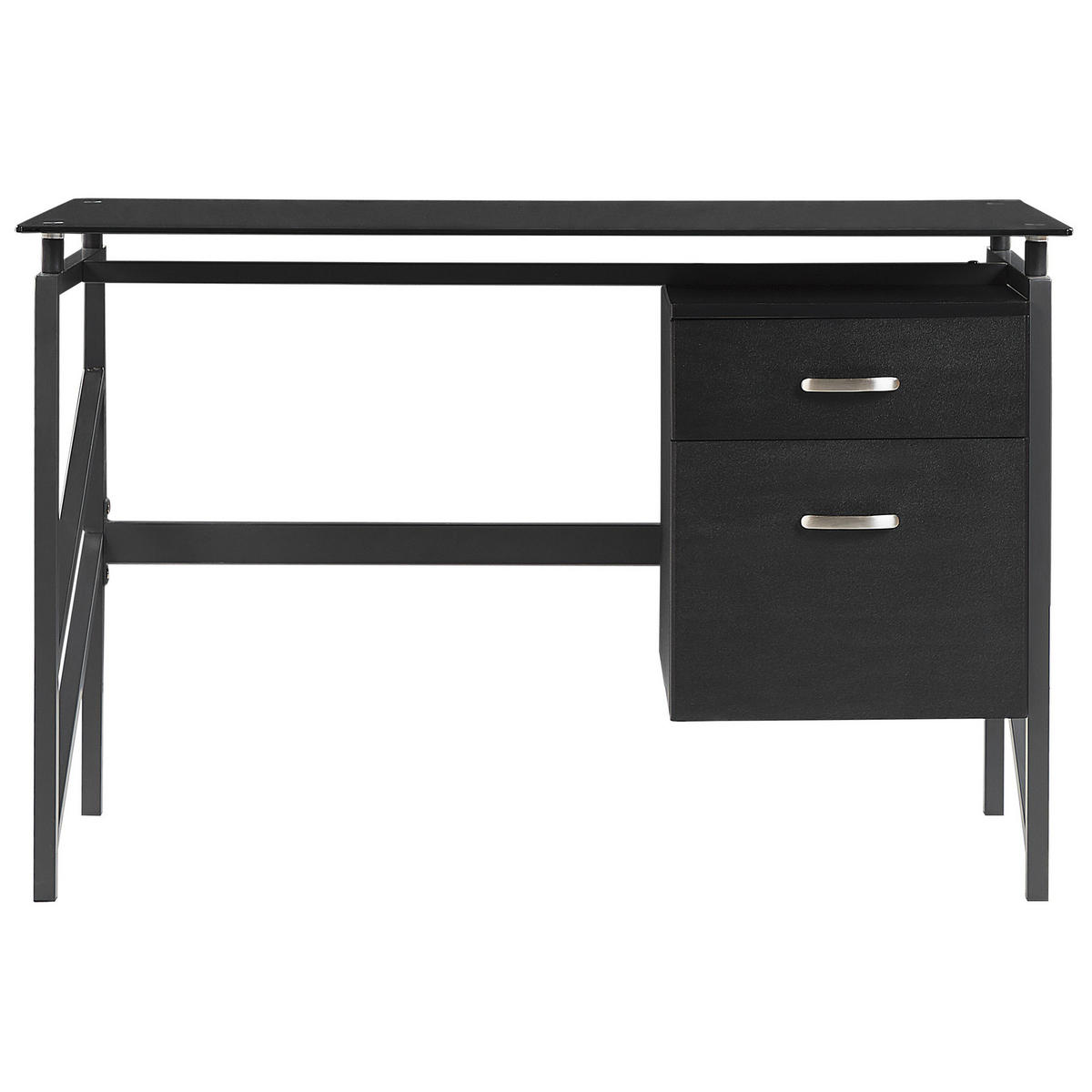 SCHREIBTISCH schwarz 117/57/76 cm Moriton - Schwarz, Holzwerkstoff (57/117/76cm) - Beliani