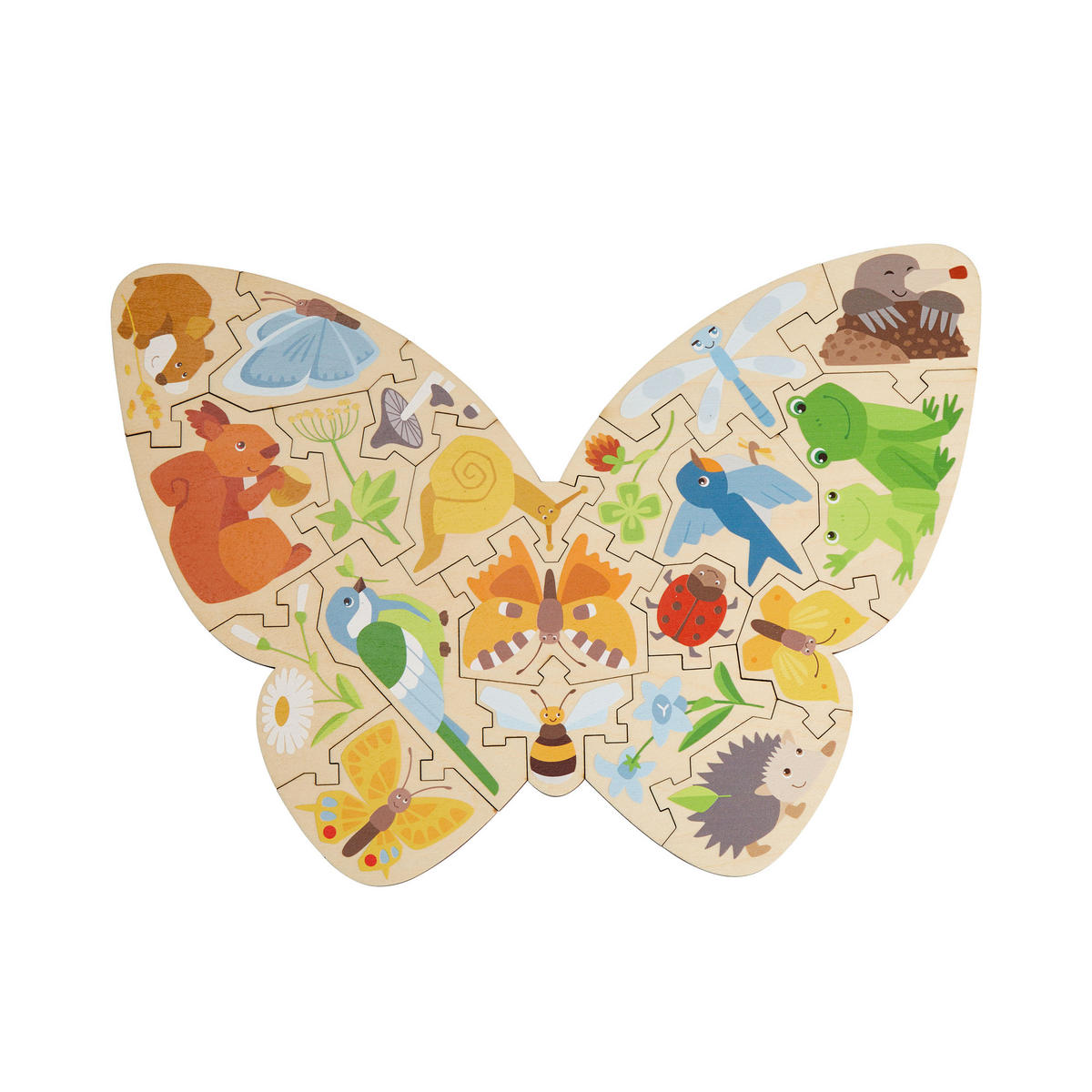 HOLZPUZZLE 2in1 Schmetterling, ab 4 Jahre - Multicolor, Naturmaterialien (15.5/5/23.5cm) - Haba