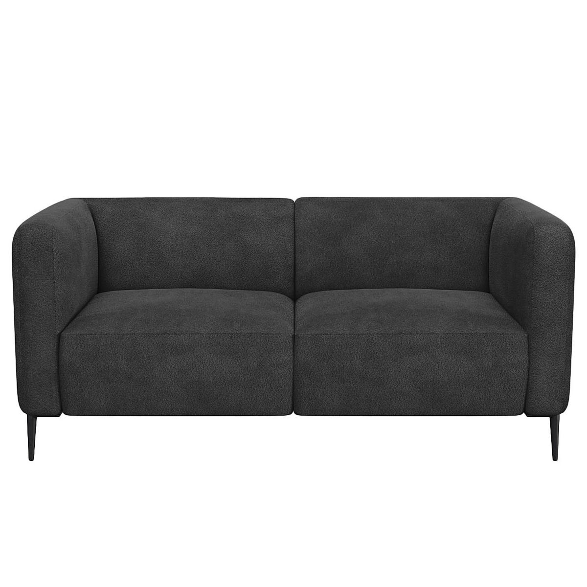 2,5-SITZER SOFA - Anthrazit/Schwarz, Textil/Metall (175/74/88cm) - home24