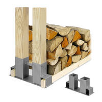 2XHOLZSTAPELHILFE - Silberfarben, Metall (34/16/10cm) - Relaxdays