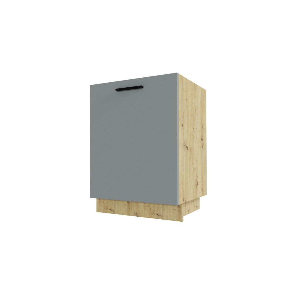 KÜCHENUNTERSCHRANK Bonn D1D/60 Dust Grey Matt / Eiche Artisan Matt 60 / 50 / 82cm - Eiche Artisan/Grau, Holz/Holzwerkstoff (60/82/50cm) - Feldmann-Wohnen