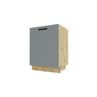 KÜCHENUNTERSCHRANK Bonn D1D/60 Dust Grey Matt / Eiche Artisan Matt 60 / 50 / 82cm - Eiche Artisan/Grau, Holz/Holzwerkstoff (60/82/50cm) - Feldmann-Wohnen
