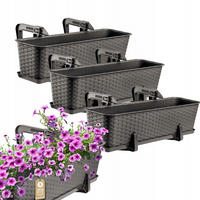 BALKONKASTEN mit Griffen, Braun, 60 cm, 3 Stk. - Braun, Kunststoff (17/60cm) - KADAX