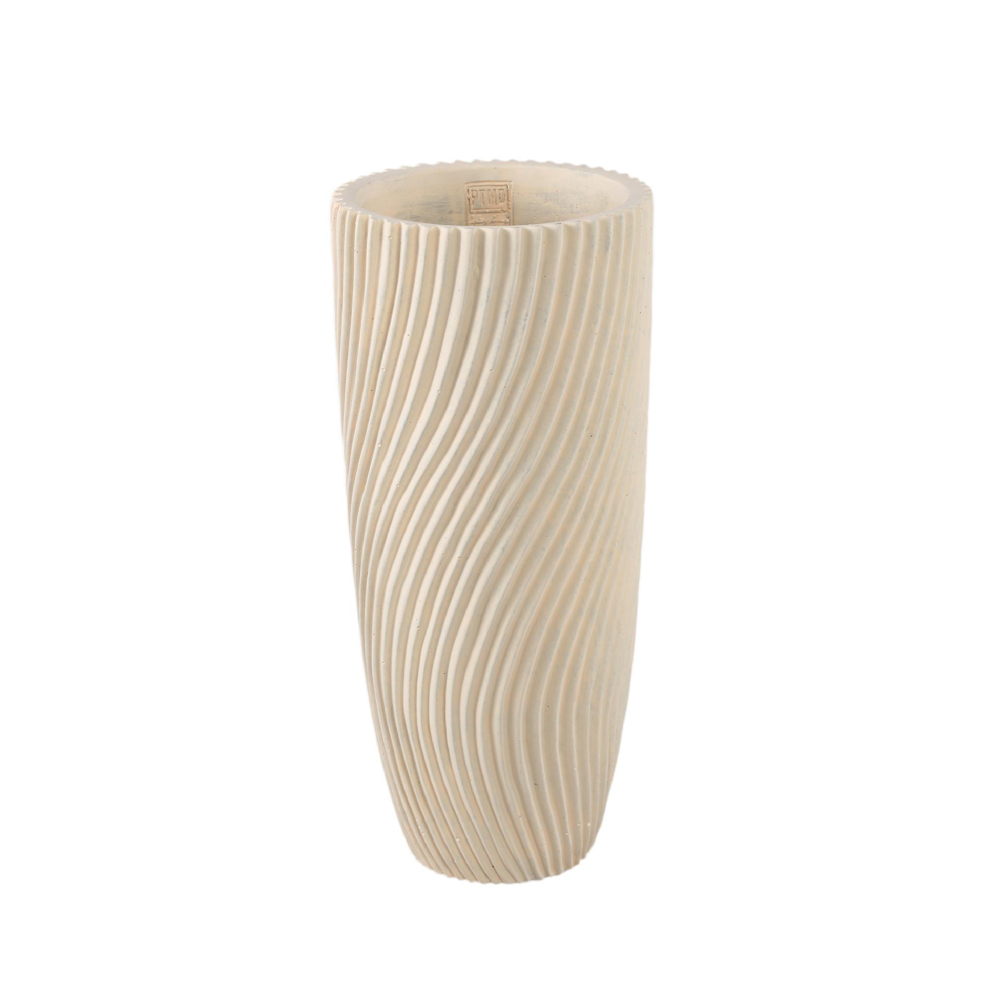 VASE Lianna Beige 20/20/45cm - Beige, Stein (45cm) - PTMD Collection