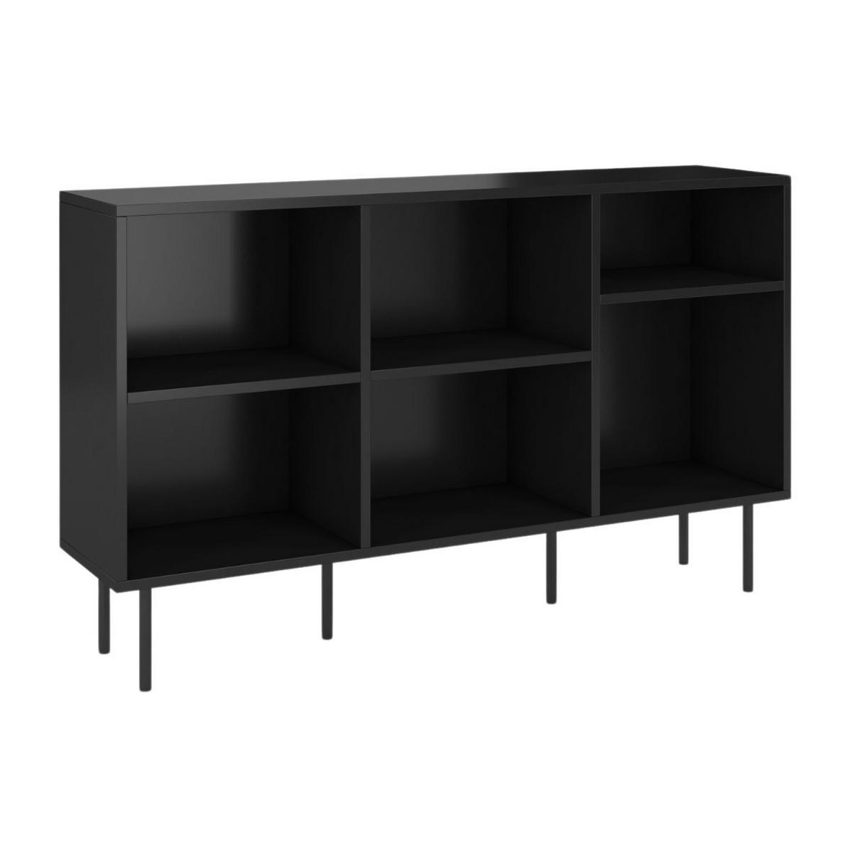 SIDEBOARD Mirka, Schwarz, offene Fächer, Minimalistisch - Schwarz, Holzwerkstoff/Metall (130/80/30cm) - Dancan