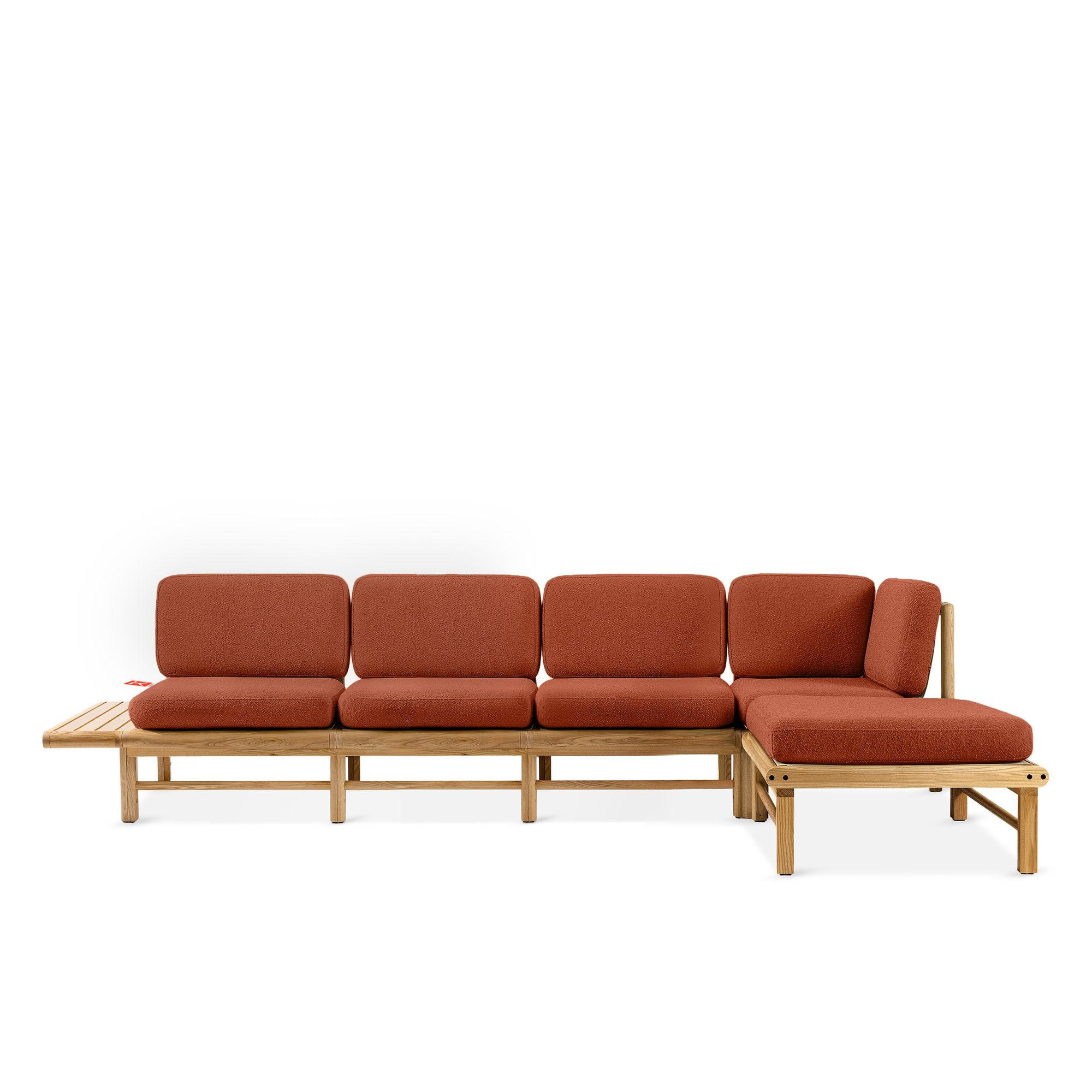 LOUNGESOFA ATREDA rechts - Orange, Holz/Textil (315/80/150cm) - KONSIMO®