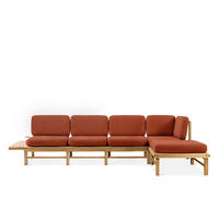 LOUNGESOFA ATREDA rechts - Orange, Holz/Textil (315/80/150cm) - KONSIMO®