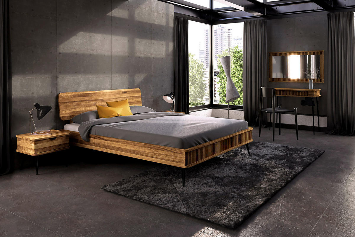 BETT LINA 2 90x190 Kernbuche - Kernbuche, Holz (90/190cm) - byoak