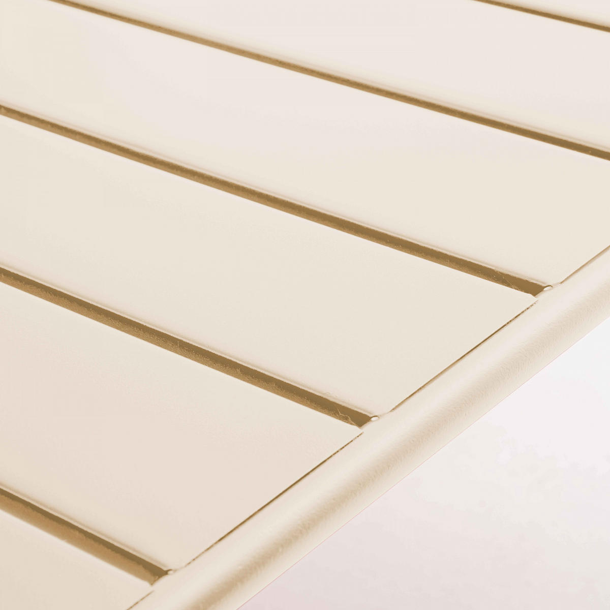 GARTENBANK, Elfenbeinfarbe - Creme, Metall (70/76/130cm) - Oviala