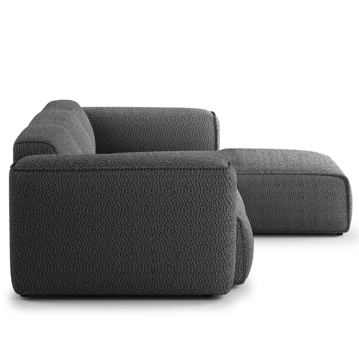 3-SITZER ECKSOFA mit Longchair - Anthrazit/Schwarz, Kunststoff/Textil (251/173cm) - home24