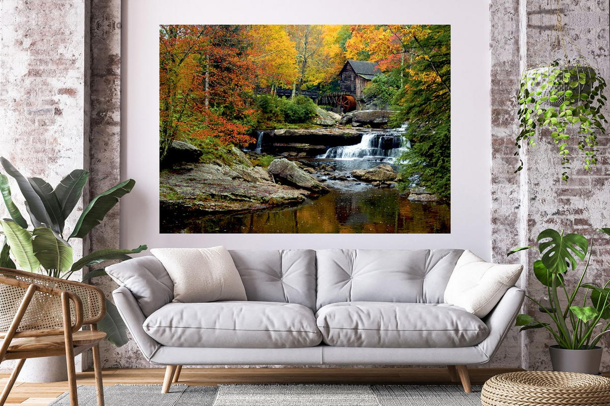 FOTOTAPETE bewaldete Landschaft 127 x 180 cm - Multicolor, Papier (127/180cm) - Sanders & Sanders