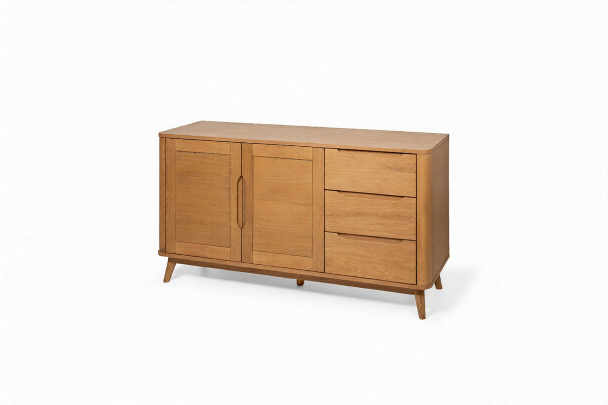 SIDEBOARD Nora, Natur Massiveiche - Beige, Holz (45/80/150cm) - WOODEK