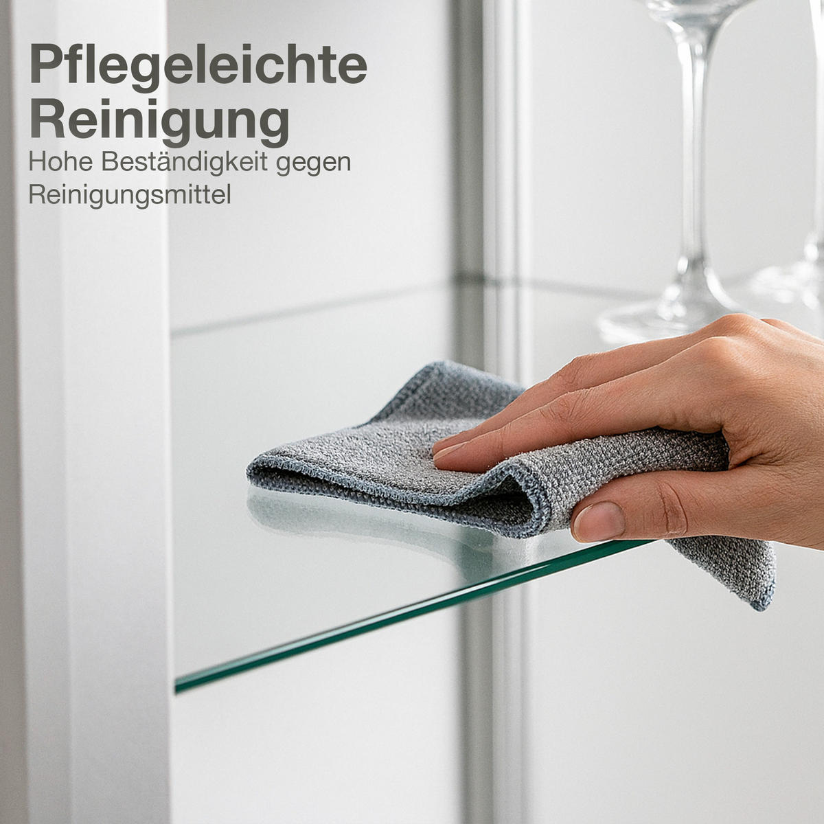 GLASBODEN 4er Set 23,6/62,5/0,4 cm für Standvitrinen 2-türig Erweiterungsset - Transparent, Glas (62.5/0.4/23.6cm) - K-Möbel