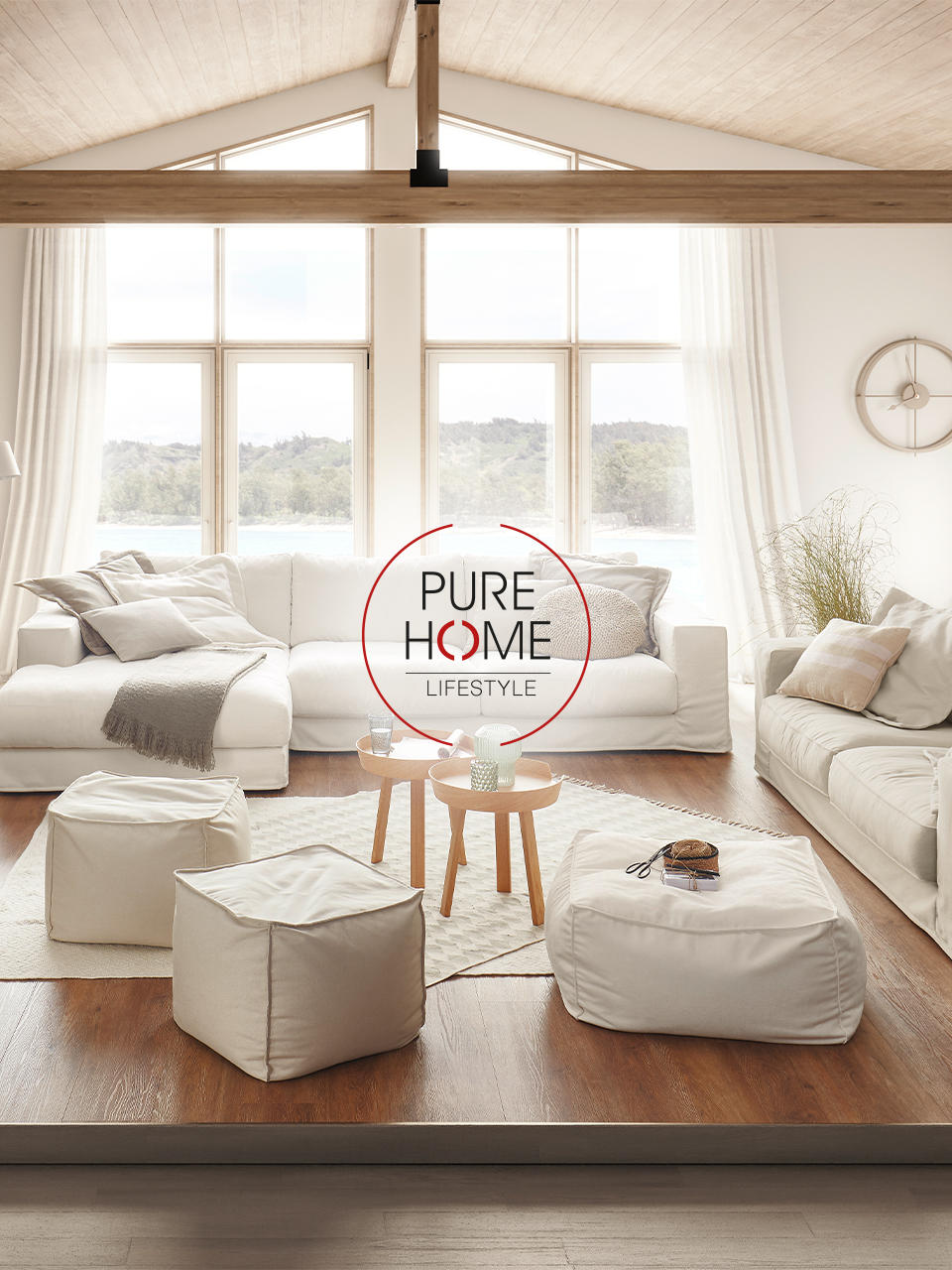 Hussen-Wohnlandschaft creme von PURE HOME LIFESTYLE