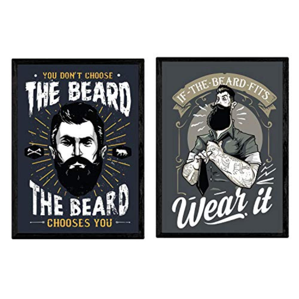 POSTER Set Mit 2 Deviste Immer Barba A4 Rahmenlos - Klar, Papier (29.7/5/21cm) - Nacnic