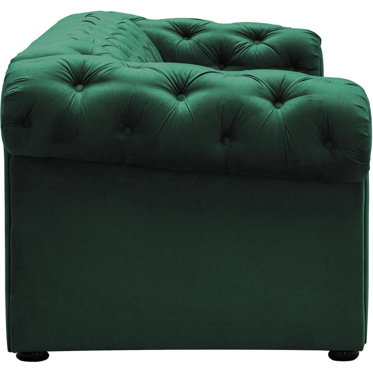 SCHLAFSOFA Chester 3-Sitzer, im Chesterfield-Stil, Dunkelgrün - Wengefarben/Dunkelgrün, Textil (252/82/92cm) - Beautysofa