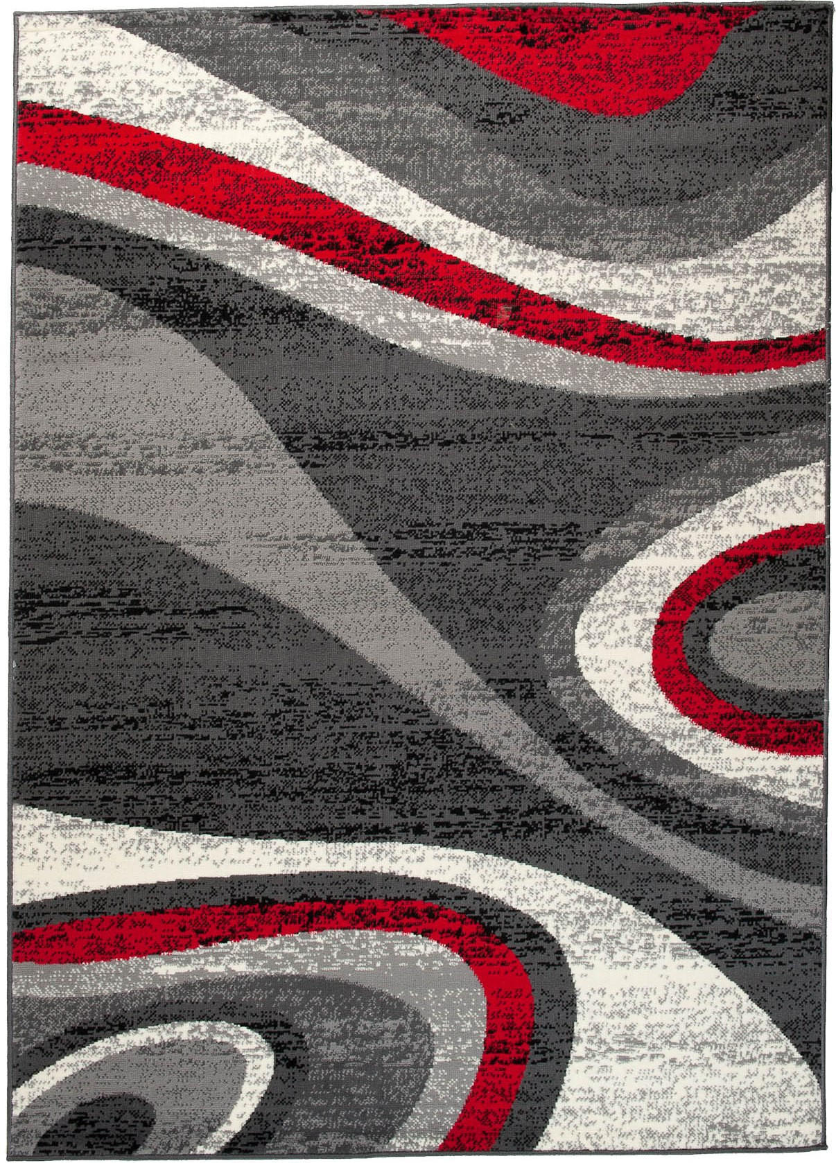 TEPPICH DREAM Grau Rot 250/300 cm - Rot/Grau, Textil (250/300cm) - Tapiso