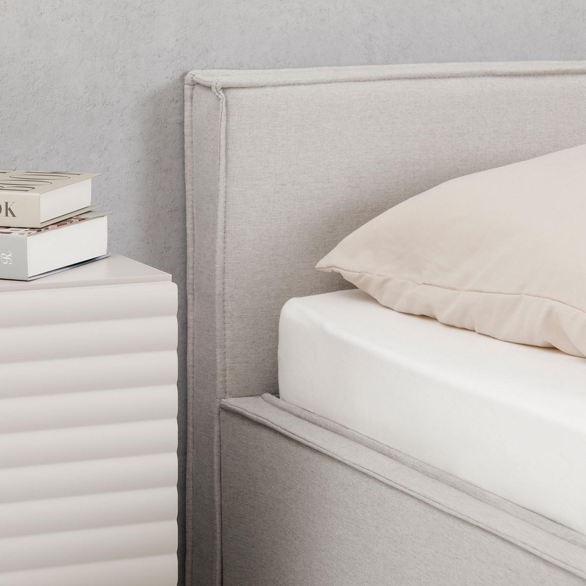 POLSTERBETT PESARO 160X200 CM - Hellgrau, Textil (160/200cm) - IDIMEX