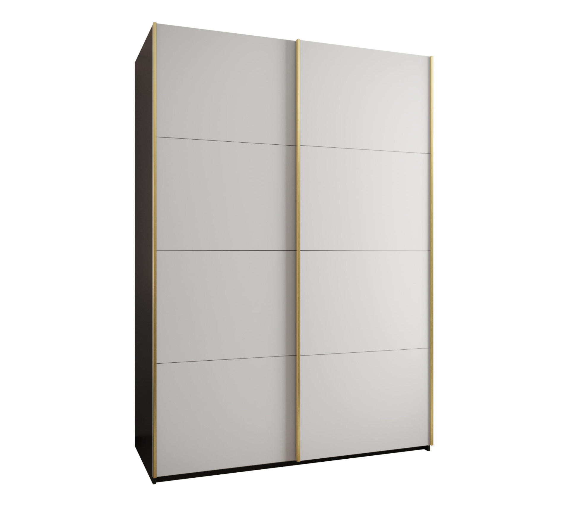 Abiks Möbel Schwebetürenschrank Schwarz, Weiß, Gold 170x245x64 cm