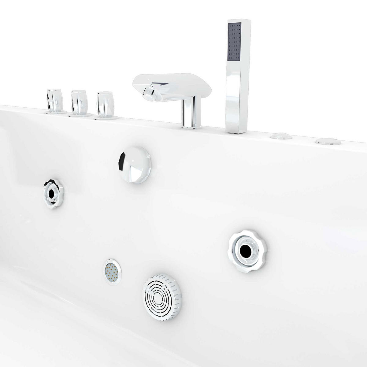 WHIRLPOOL Pool Badewanne Wanne W83-TH-A - Weiß, Glas/Kunststoff (90/55/180cm) - AcquaVapore by Sandra Jentho