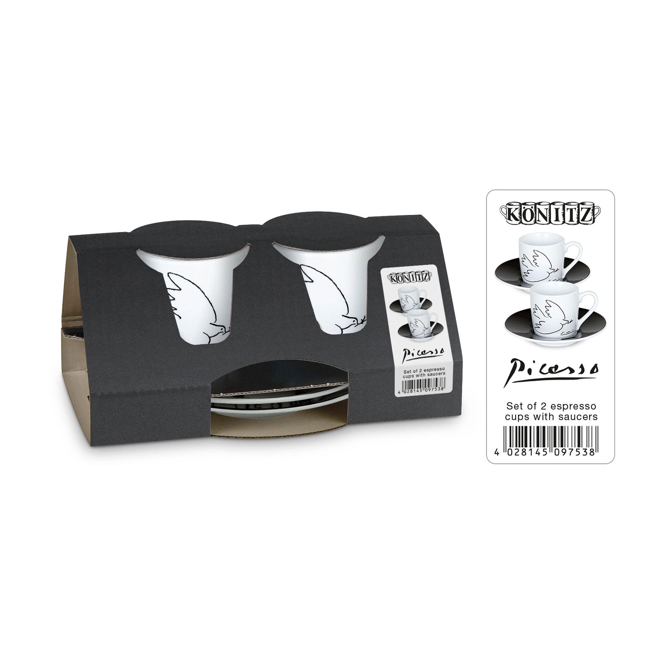 ESPRESSO SET Picasso La Colombe De La Paix 4-tlg. - Naturfarben, Keramik (0.09L) - Könitz