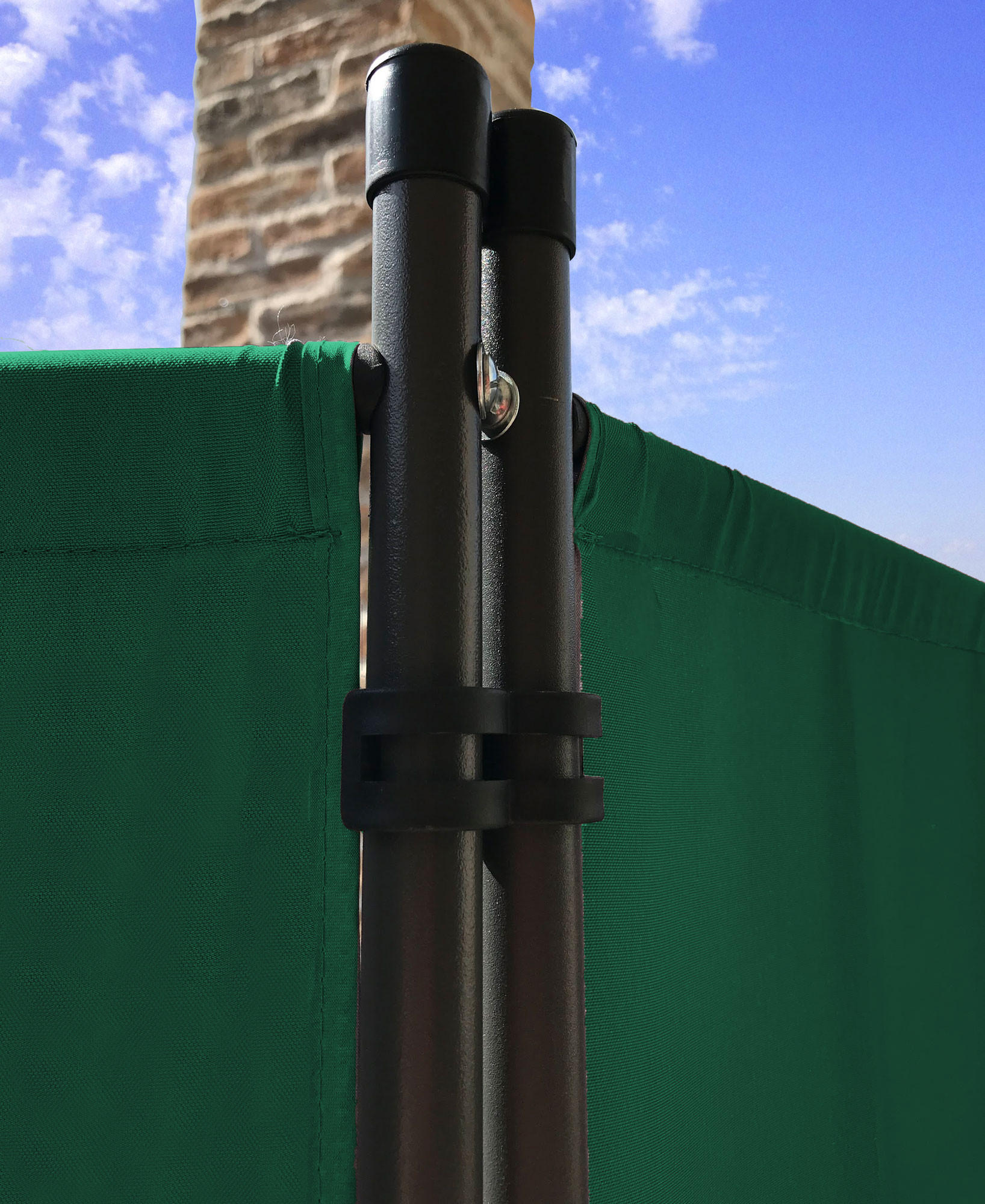 PARAVENT 2 Stück 3-tlg. 170x165 cm Grün - Grün, Metall (170/165cm) - QUICK STAR