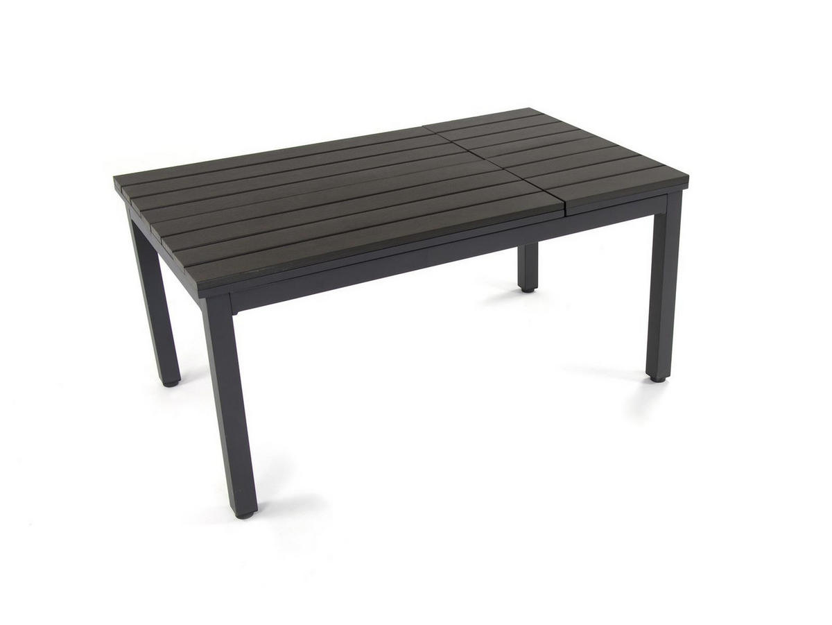 GARTENLOUNGE-SET Braga Grau Aluminium höhenverstellbarer Tisch für 5 Personen - Grau, Kunststoff - bellavista - Home & Garden