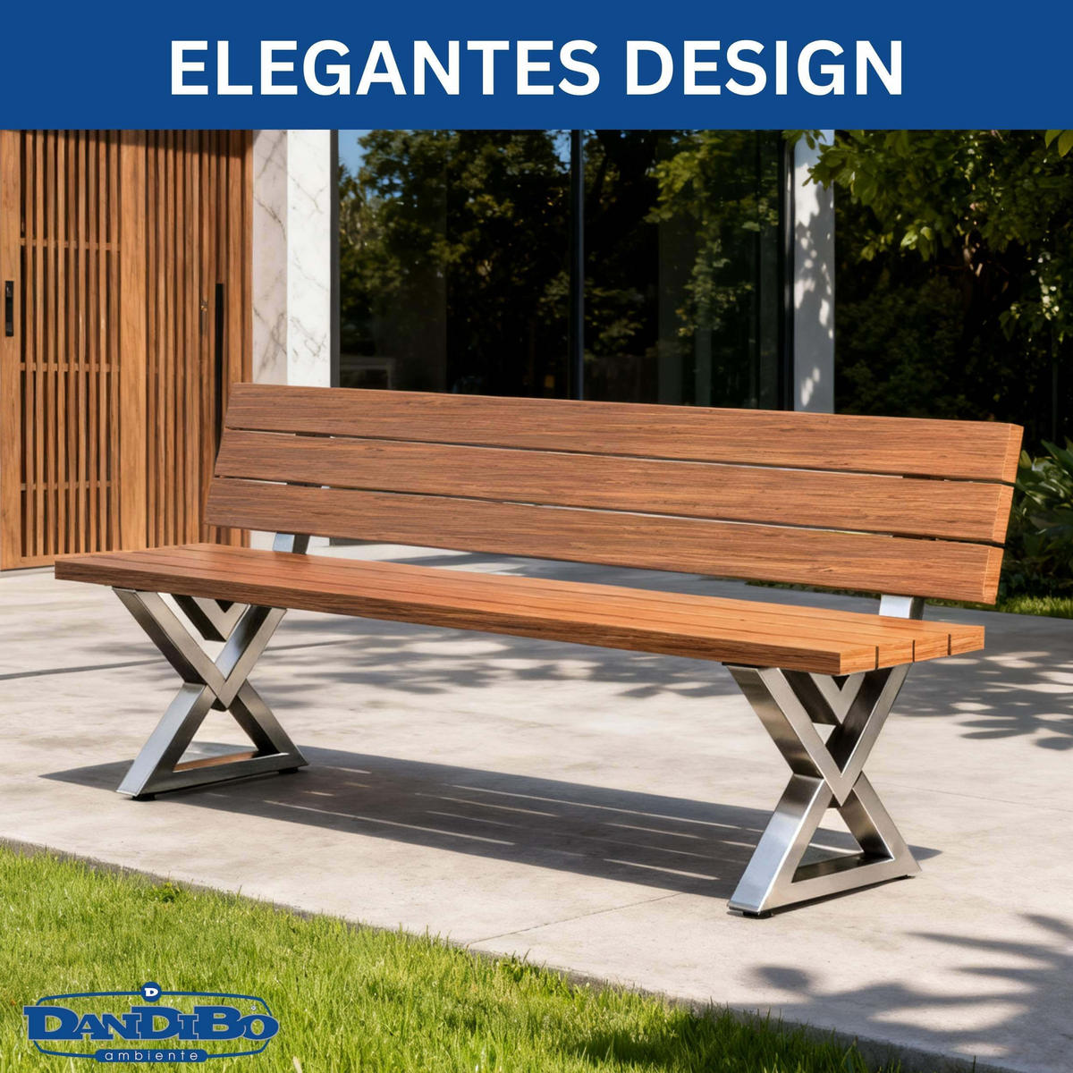 BANKGESTELL mit Lehne Edelstahl Set DIY Bank - Edelstahlfarben, Metall (45/76/6cm) - DanDiBo