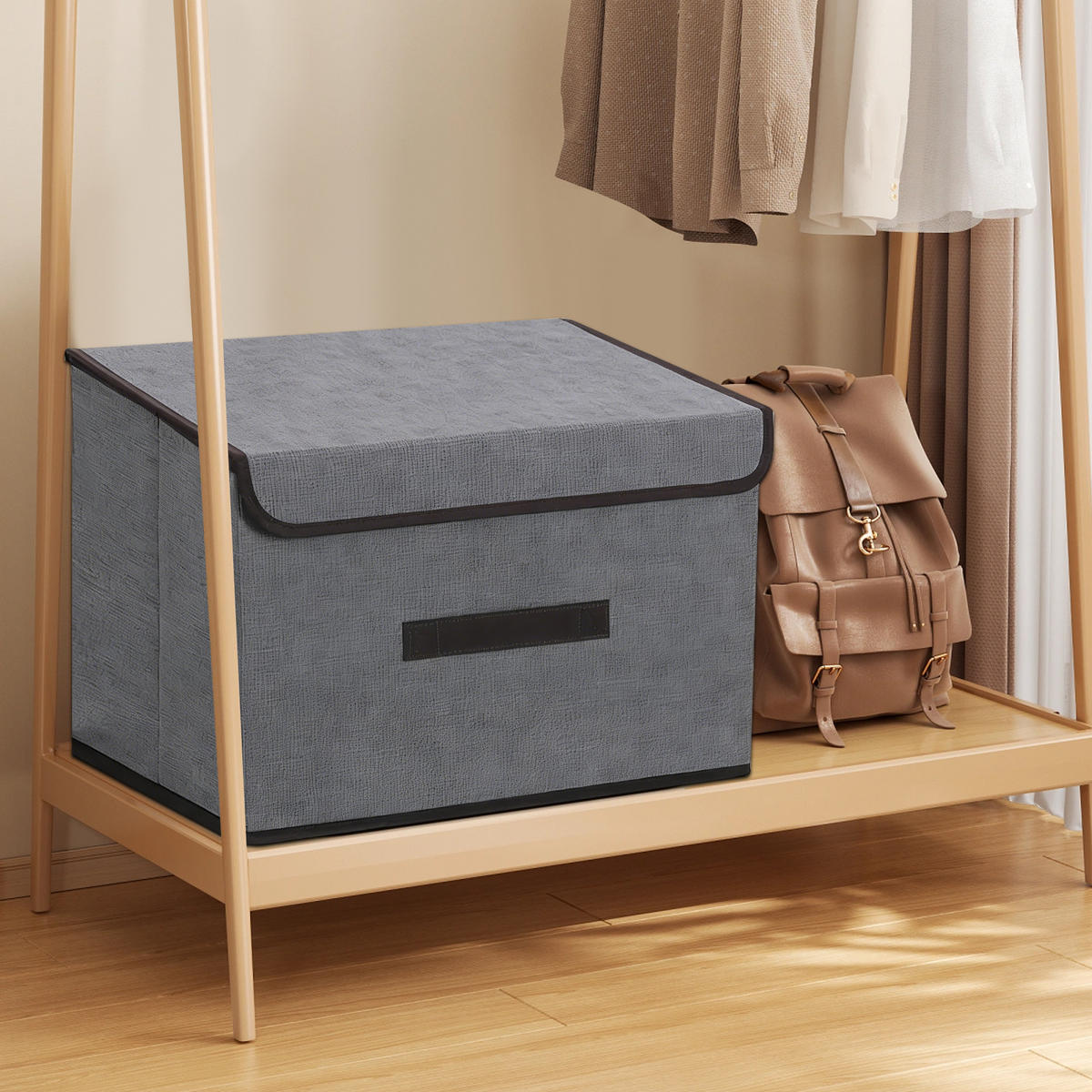 SCHUHSCHRANK faltbar, 10 Ebenen, 3 Boxen, 2 Schubladen, ideal für kleine Räume - Schwarz, Textil (50/158/30cm) - EuroLiving