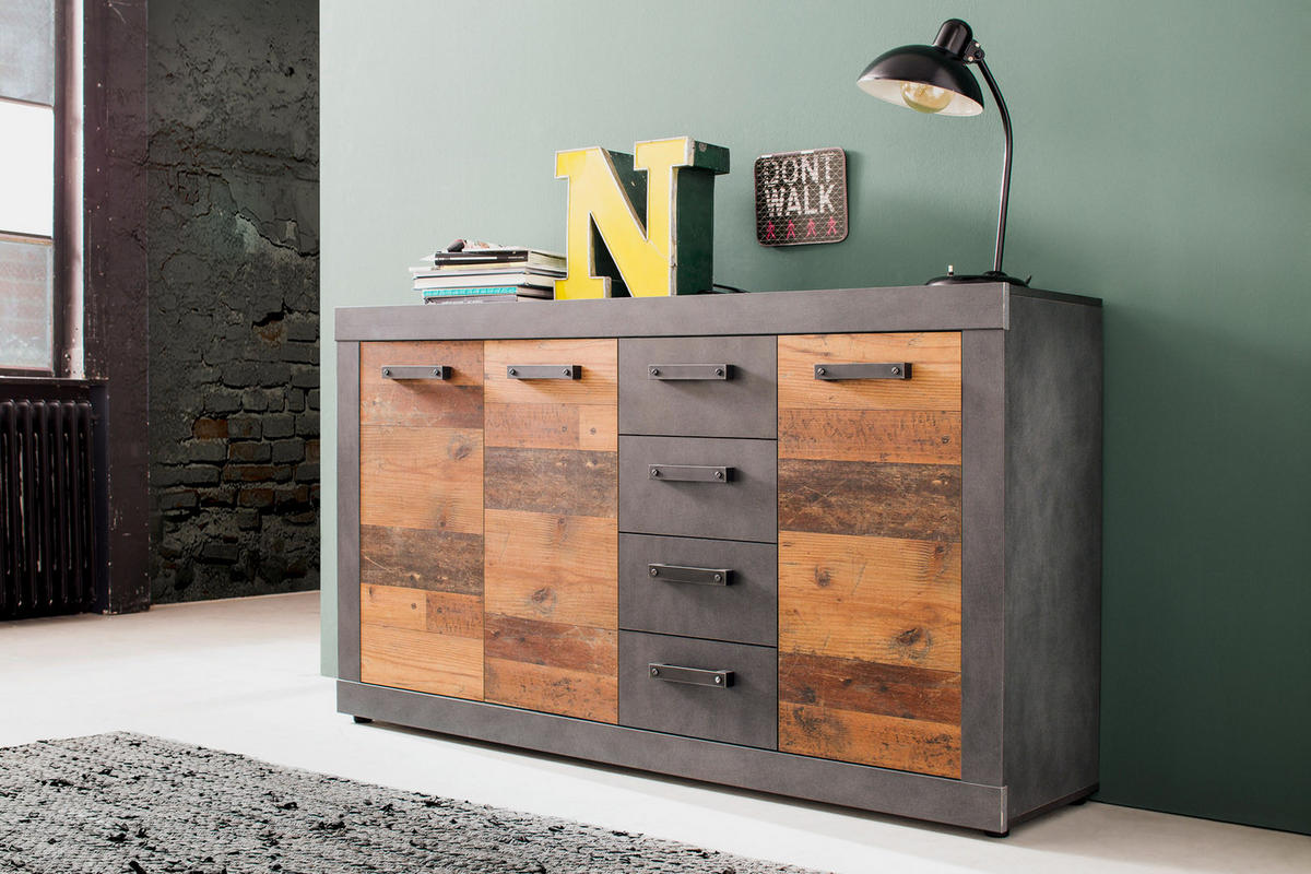 KOMMODE Grau - Grau, Holzwerkstoff (151/86/37cm) - ebuy24