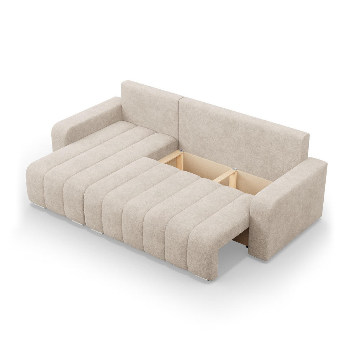 ECKSOFA MIT SCHLAFFUNKTION ABRIELLE BONELL Beige - Beige, Textil (144/237cm) - Mebligo