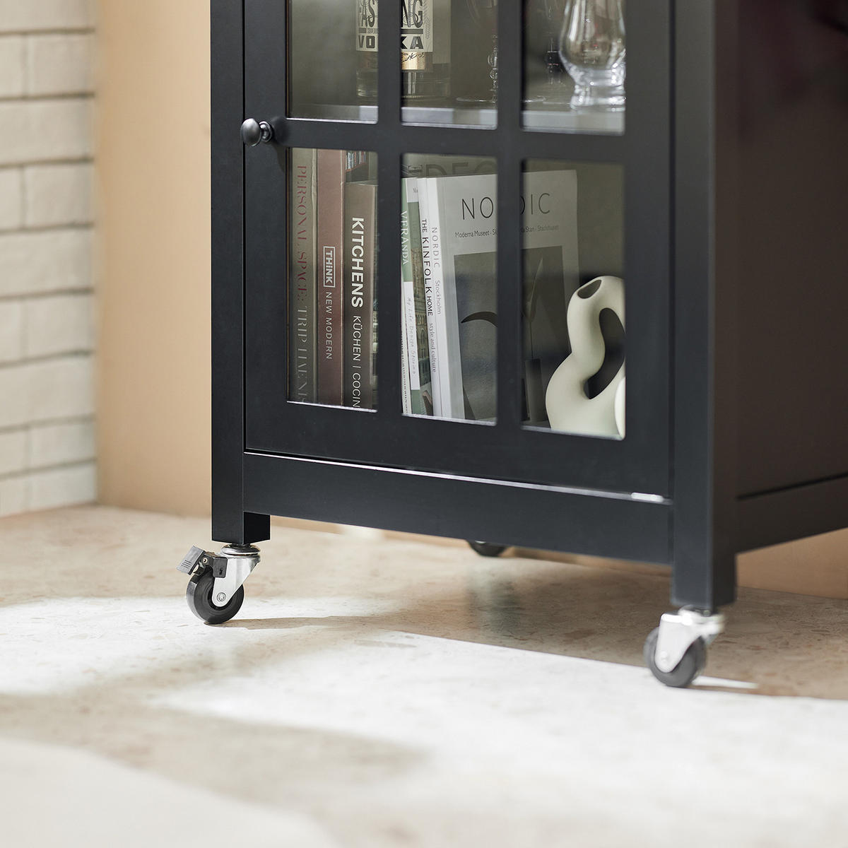 KÜCHENWAGEN Schwarz - Schwarz, Holzwerkstoff (63/88/46cm) - SoBuy