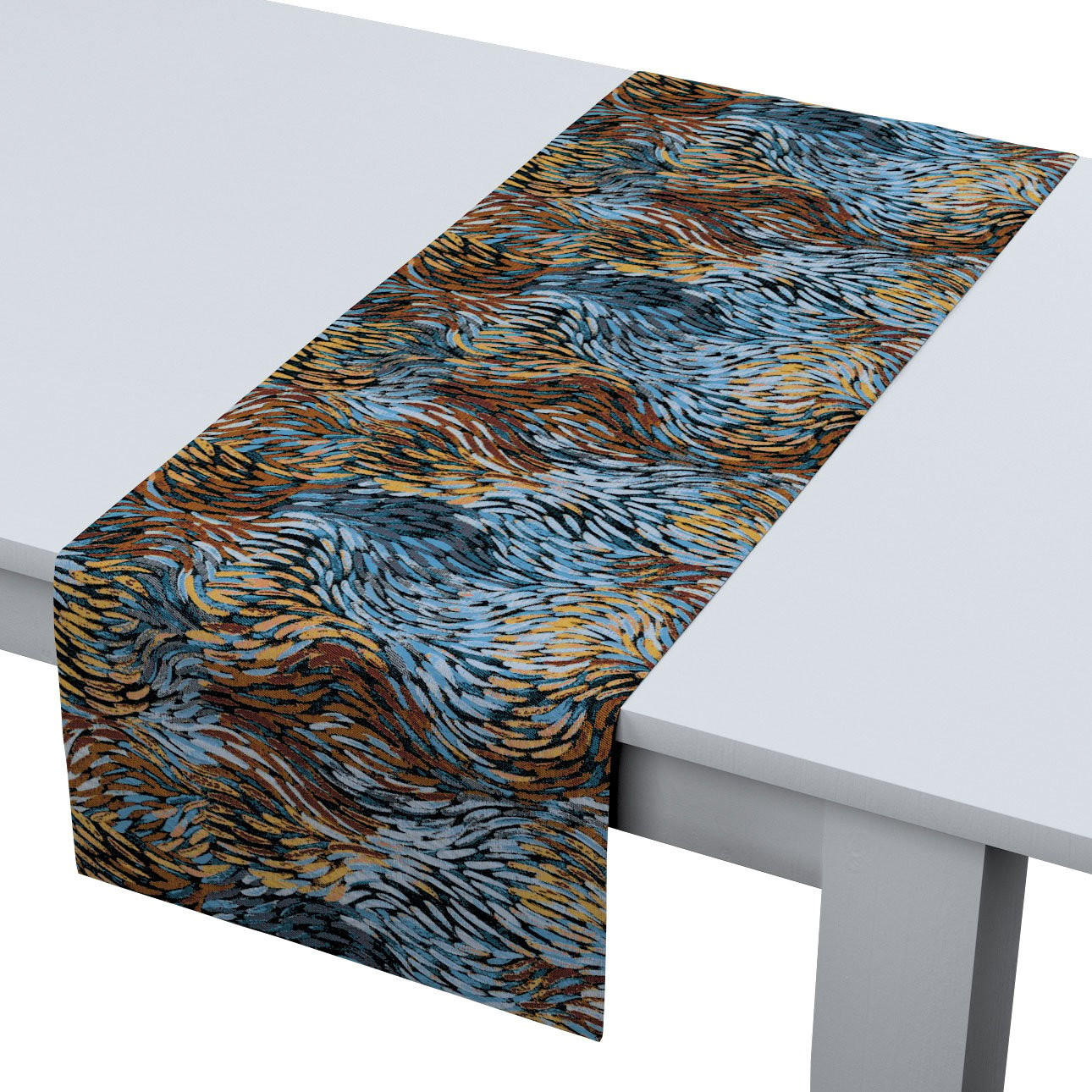 TISCHLÄUFER Intenso Premium, blau und orange, 40x130 cm - Blau, Textil (40/130cm) - Dekoria