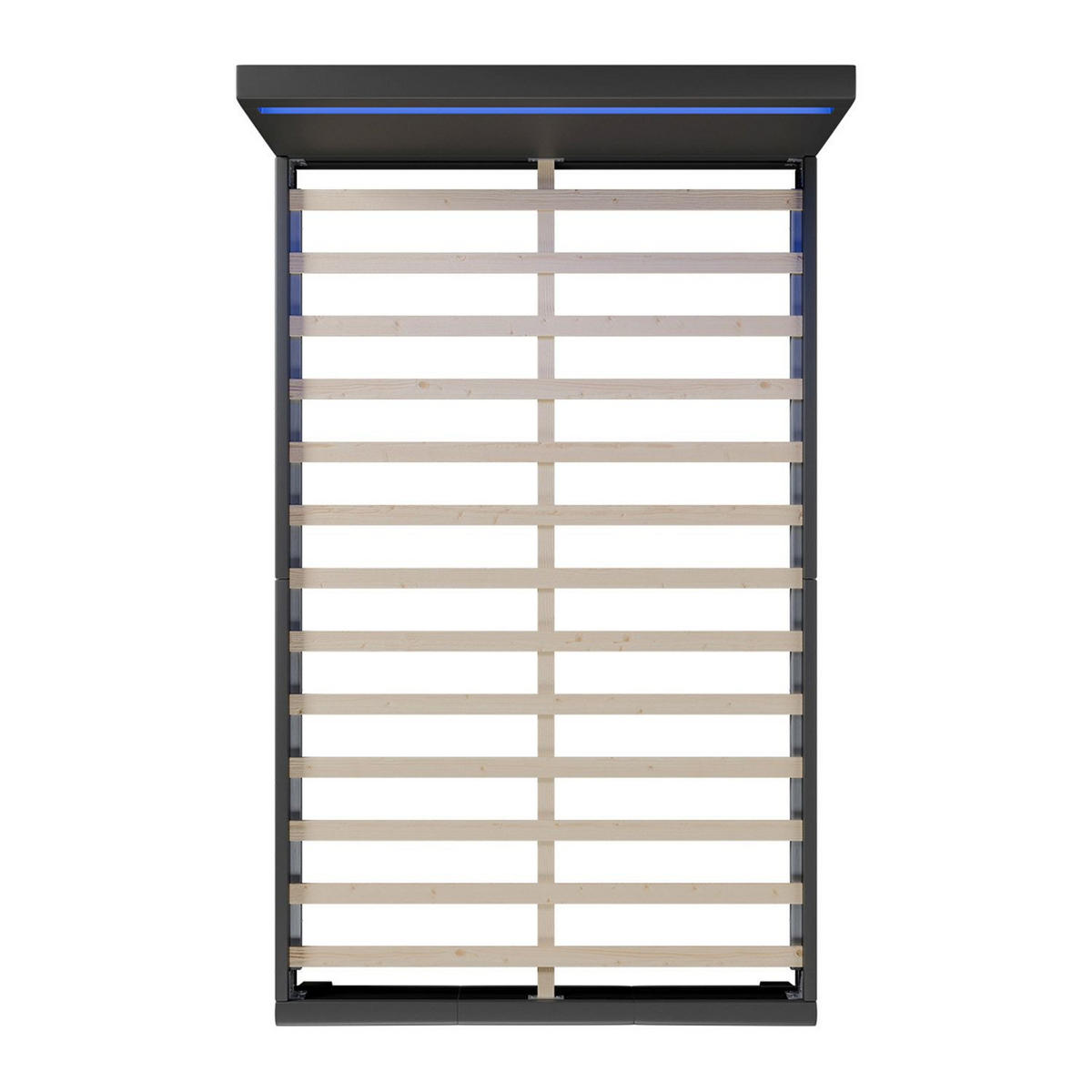 POLSTERBETT Paris mit LED dunkelgrau 120x200cm - Dunkelgrau, Holz (120/200cm) - Juskys