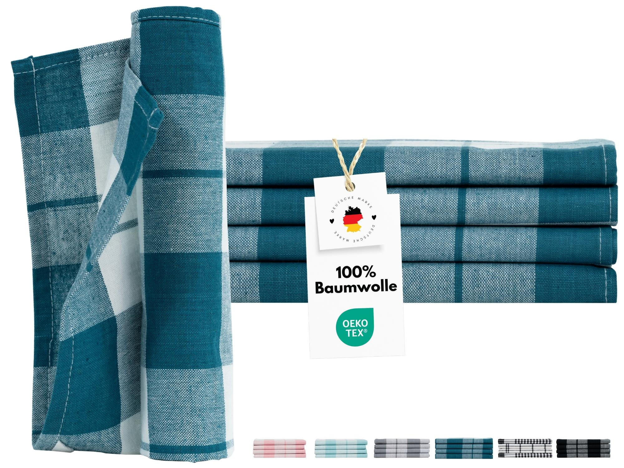 GESCHIRRTÜCHER 50x70 cm im 12er Set aus 100% Baumwolle, Küchentücher Petrol - Petrol, Textil (50/70cm) - Carpe Sonno