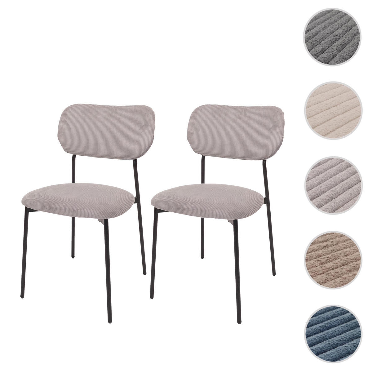 ESSZIMMERSTUHL Hellgrau 2er-Set - Hellgrau, Textil (44/84/52cm) - MCW