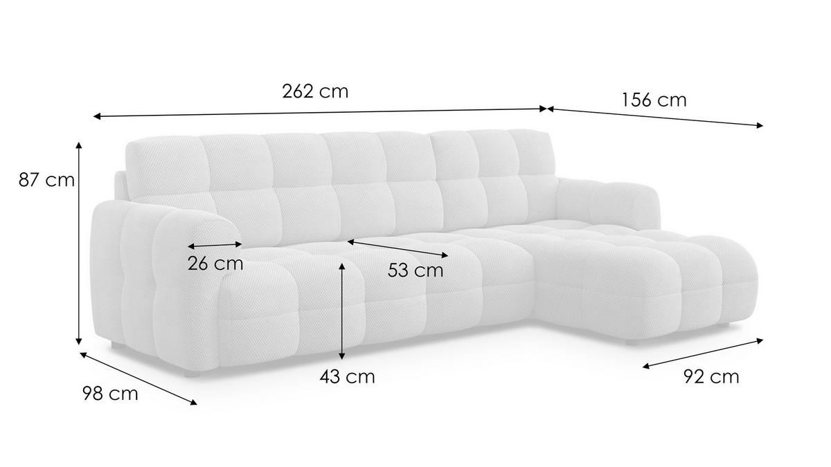 ECKSOFA MELLOW 4-Sitzer, beige - Beige/Schwarz, Holz/Textil (262/156cm) - Courtois Laville