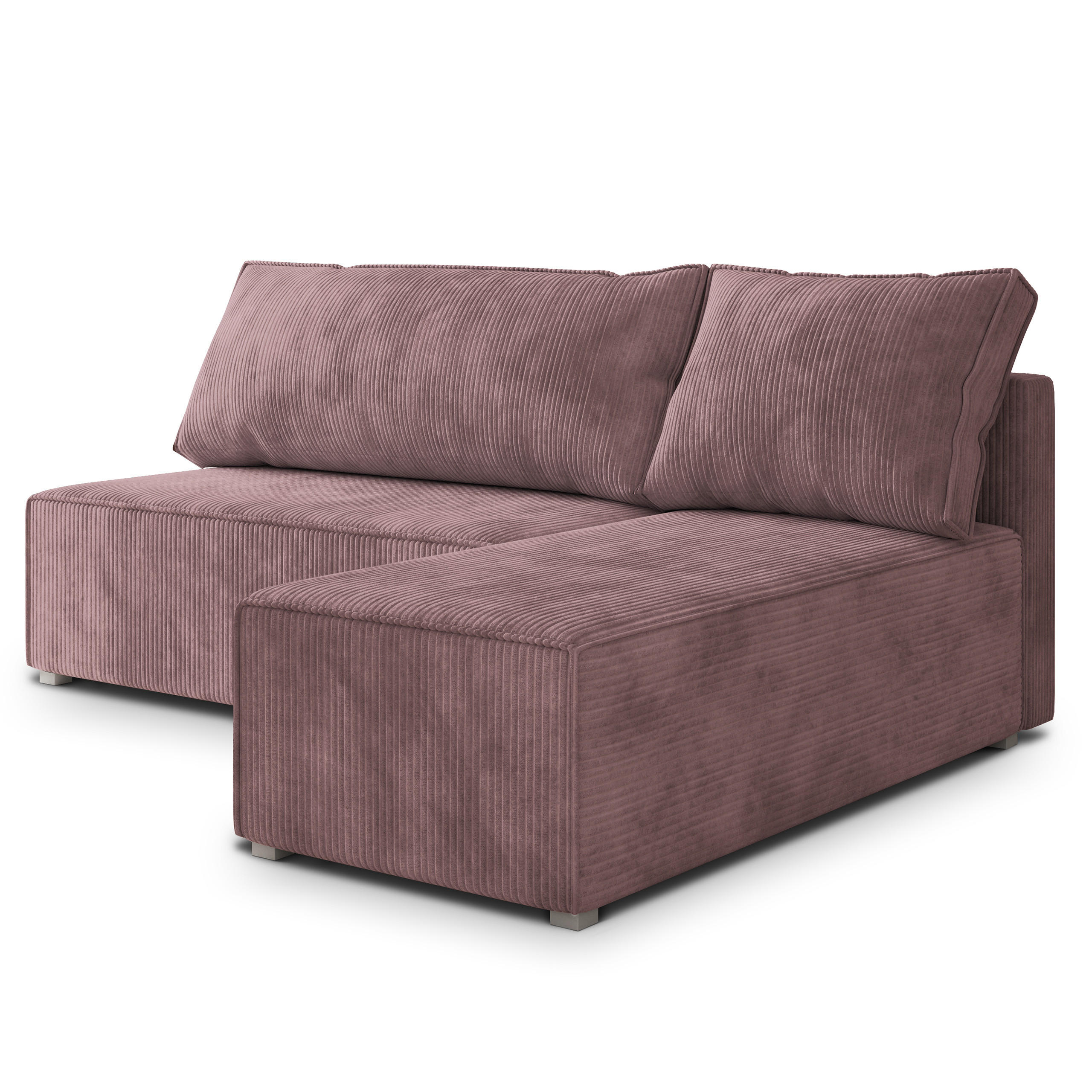 ROHOVÁ SEDAČKA BRISO fialová - šedá/fialová, dřevo/textil (200/140cm) - MASSENO